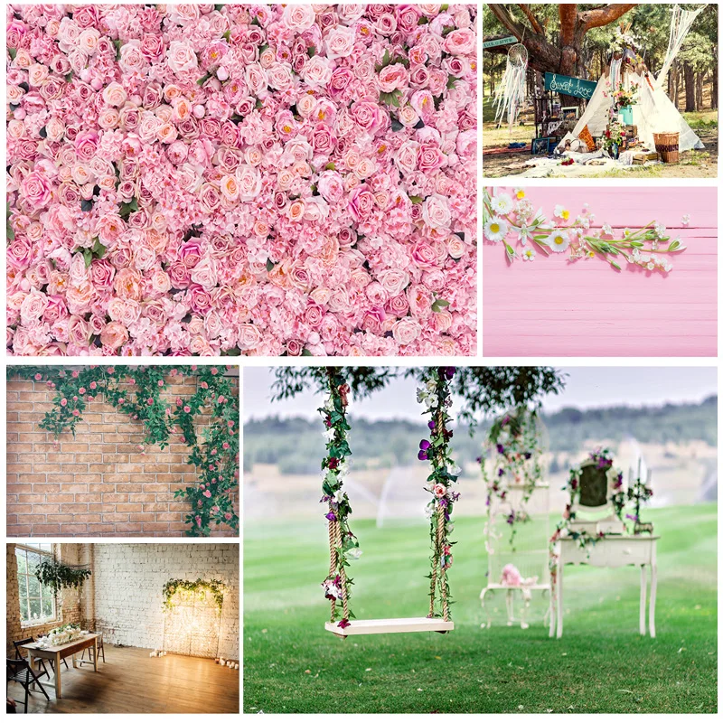 Photorealistic Fabric Photography Backdrops Props Flower Board Landscape Children's Birthday Photo Studio Background ZHDT-05