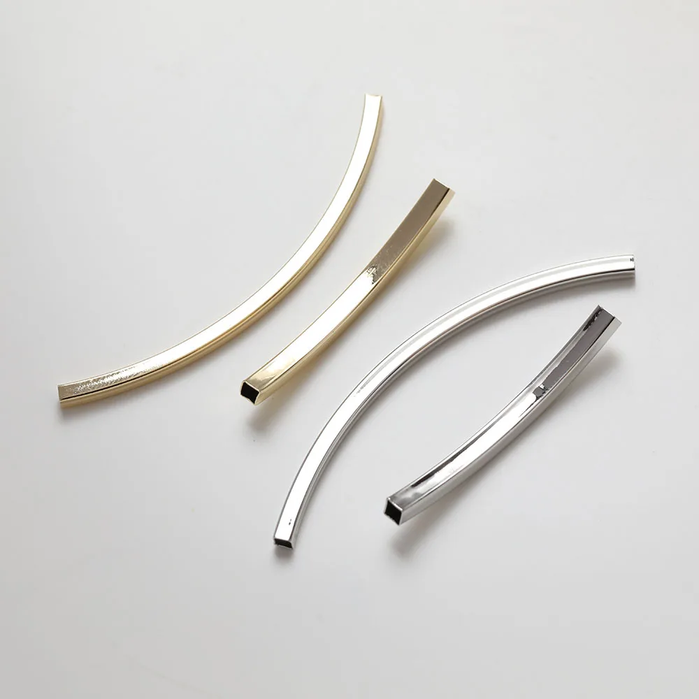 10PCS 14K Gold Plated Square Bent Tube Copper Brass Tube Necklace DIY Making Supplies Accessories