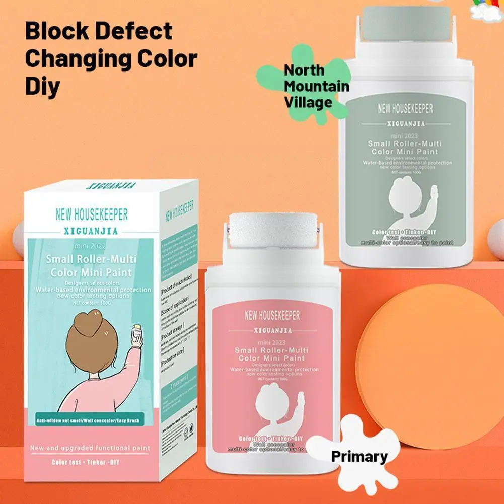 

100 мл DIY настенная маленькая роликовая кисть для рисования, ремонт стен, экологическая краска для стен, граффити, домашняя Защитная паста O2S3