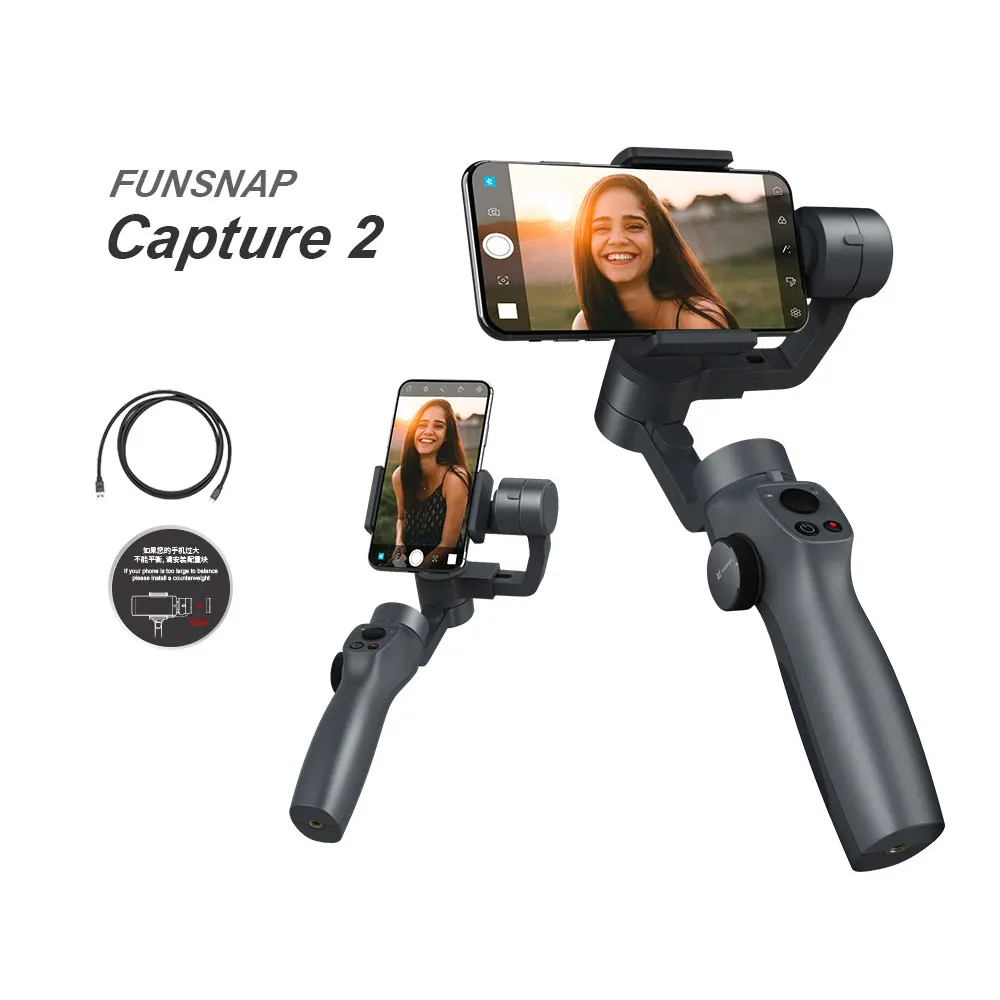 

Funsnap cappure2 3-осевой Ручной Стабилизатор для смартфона Samsung Iphone Gopro камера экшн EKEN Gimbal Kit IOS Android