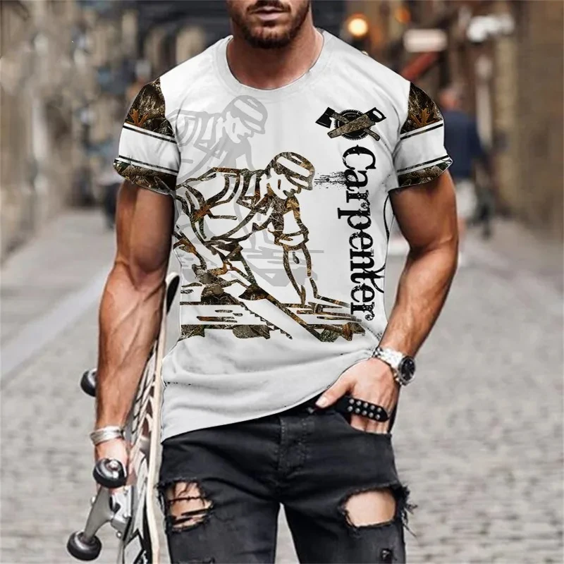 Плотничная рубашка Мужская футболка индивидуальная форма топы летняя