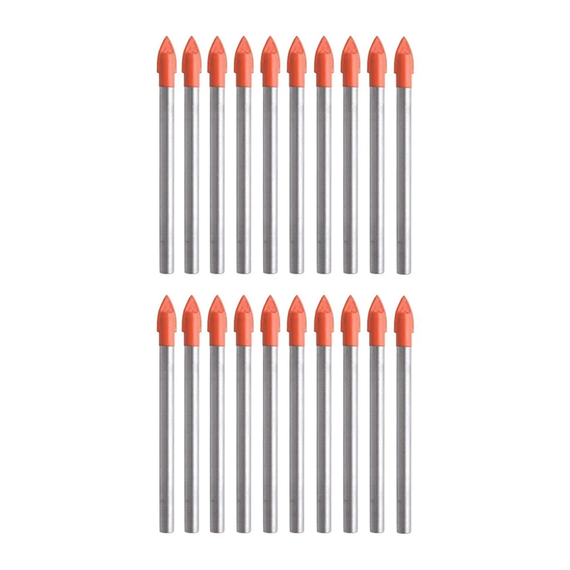 

20 Pieces 6MM Glass And Tile Drill Bits Set Carbide Drilling Tool