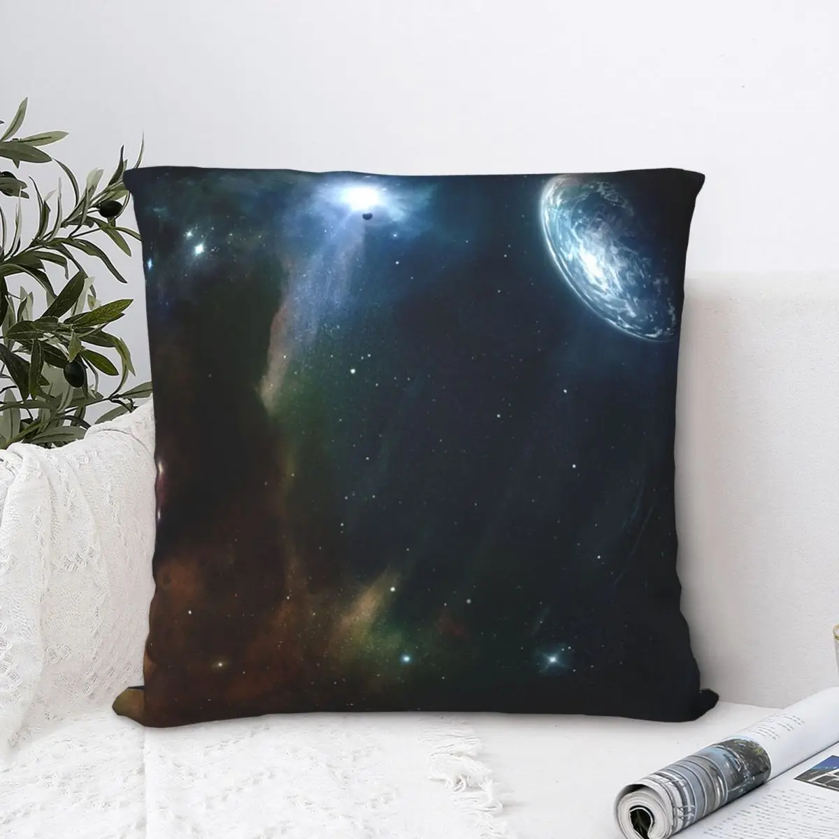 

Наволочка из полиэстера с принтом космическая научная фантастика, 40*40 см