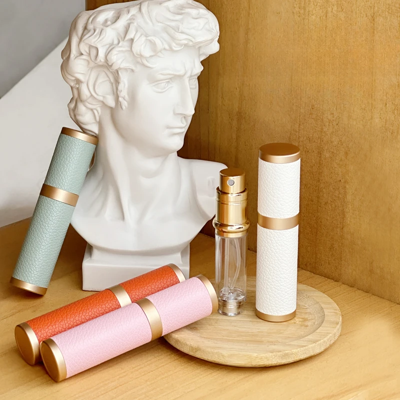 Роскошная кожаная бутылка-распылитель 5 мл портативные самонакачивающиеся