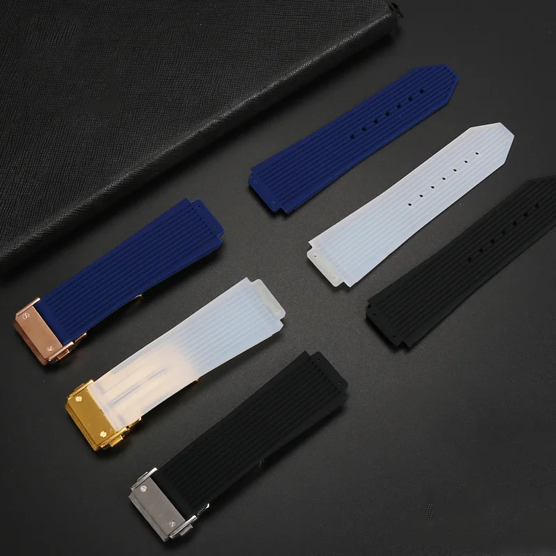 HUBLOT Silicone Watch Strap 19MM Raised Rubber Watch band Hublot Big Bang Classic Wriastband Waterproof  Men Women  Bracelet