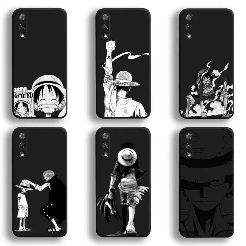 

Japan Anime One Piece Luffy Zoro Black and white Phone Case For Huawei Honor 30 20 10 9 8 8x 8c v30 Lite view 7A pro