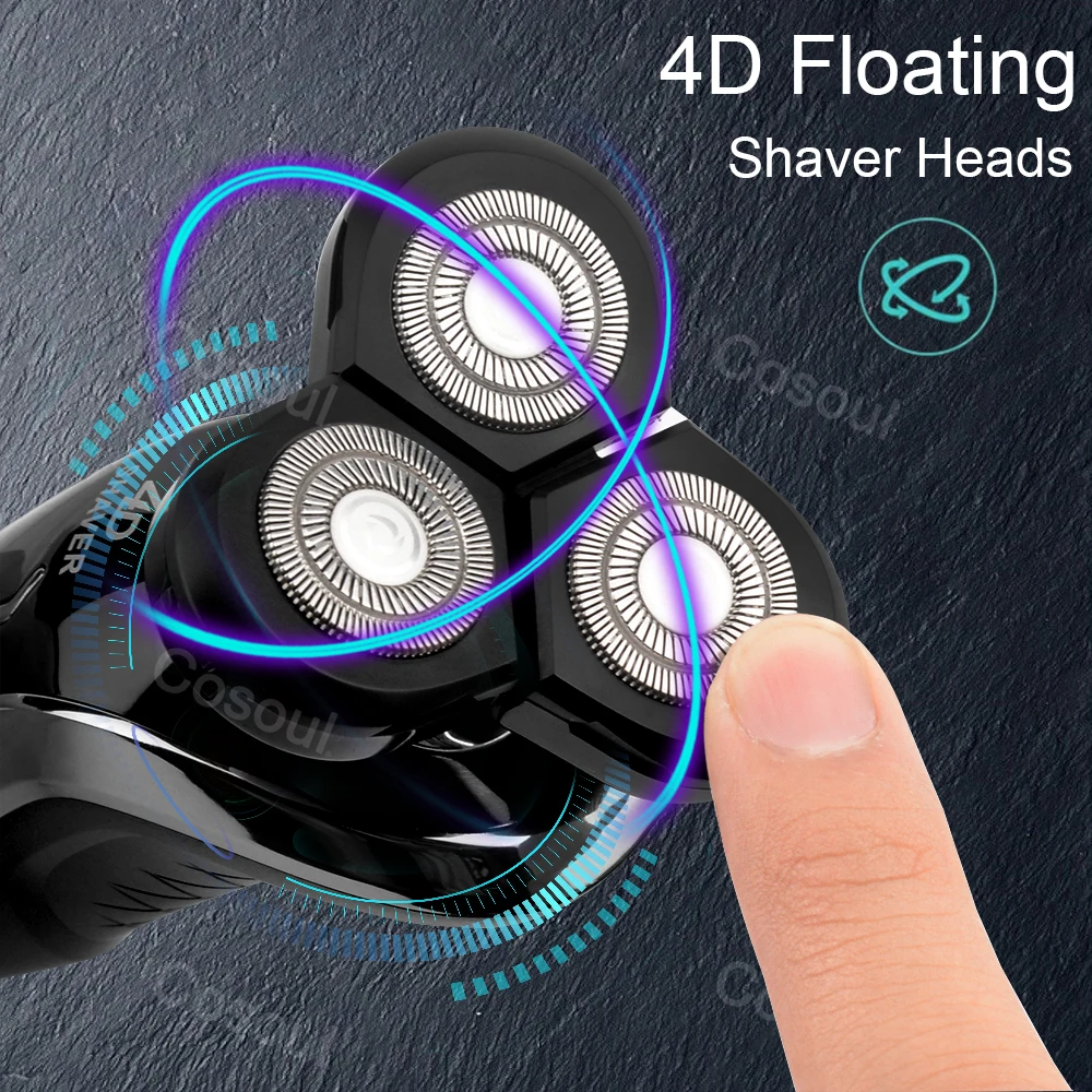 Перезаряжаемая электробритва Cosoul для мужчин быстрая зарядка регулируемая