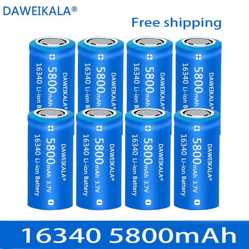 Аккумулятор CR123A RCR 123 ICR 16340, 5800 мач, 3,7 в