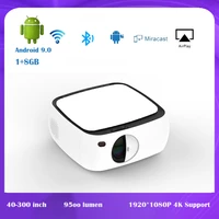 full hd 19201080p led projector android9 0 wifi smart video proyector 9500 lumin home theater cinema beamer 40 300 inch