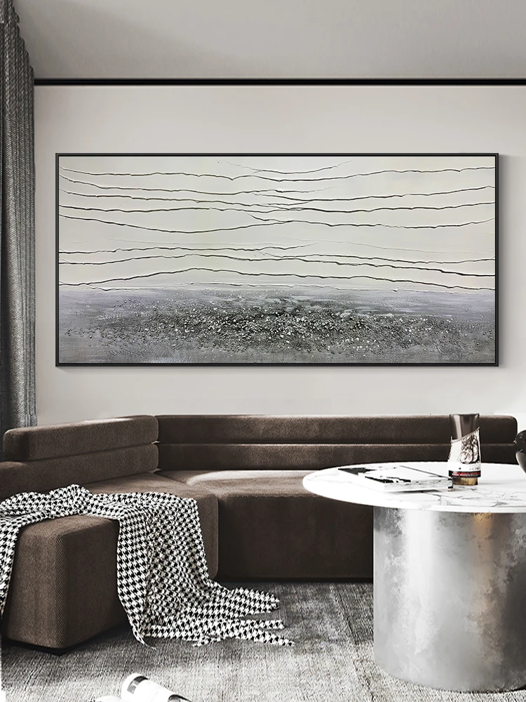 

Frameless Wall Hanging Picture Art Palette Knife Acrylic Abstract Painting Design Concise Style Showpiece For Home Decoration