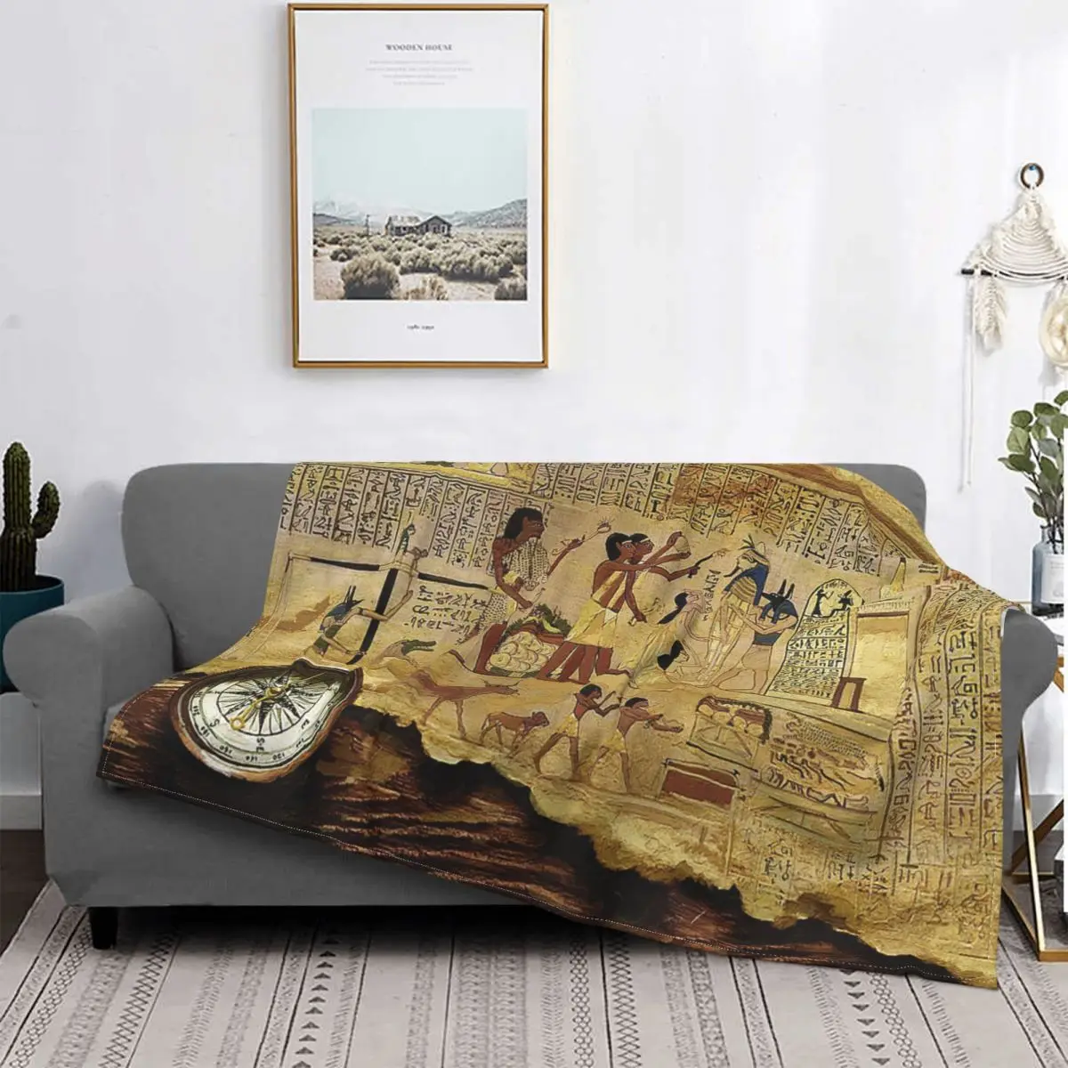 

Ancient Egyptian Civilization Blanket Fleece Printed African Cartoon Breathable Soft Throw Blanket for Bed Outdoor Bedspreads