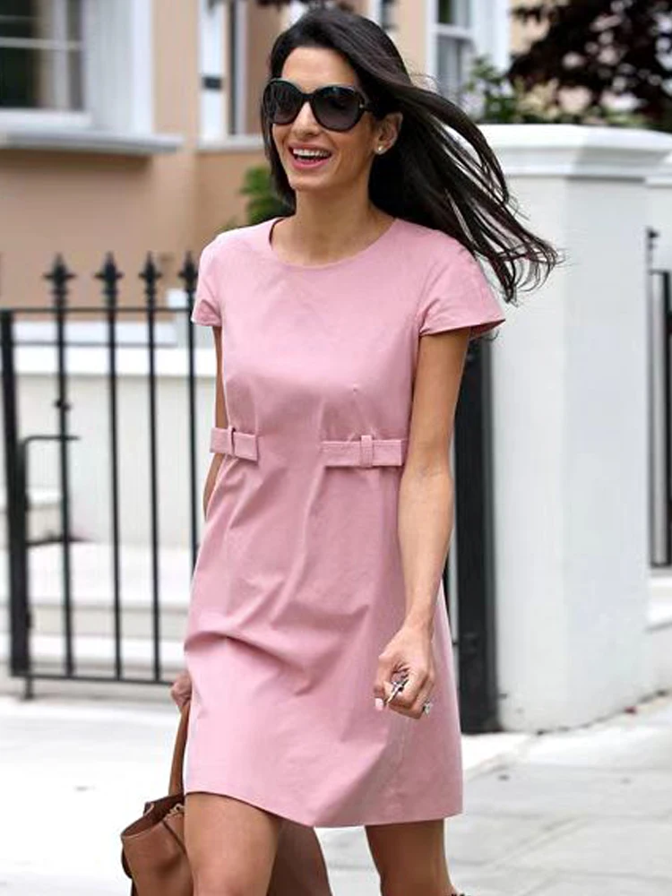 

High Street New Women's Summer Vacation Casual Party Office Vintage Fashion High Quality Elegant Designer Celebrity Mini Dress