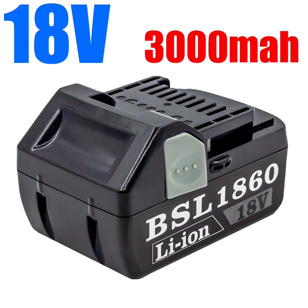 

18V 3000mAh Rechargeable Battery For Hitachi Tools BSL1815 BSL1830 BSL1840 BSL1860 Portable 18650 Lithium Replacement Batería