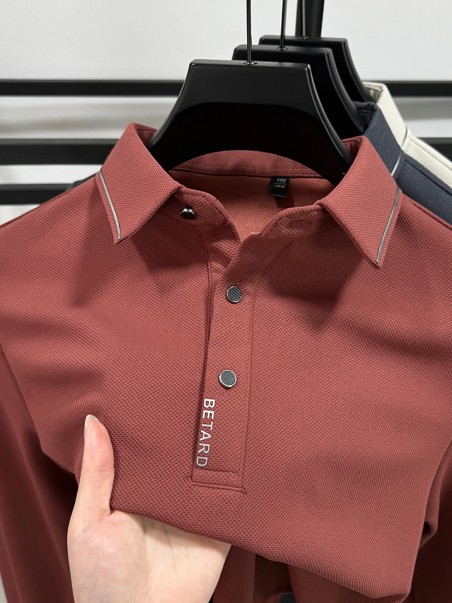 Модная Летняя мужская рубашка-поло с коротким рукавом дизайнерская дышащая