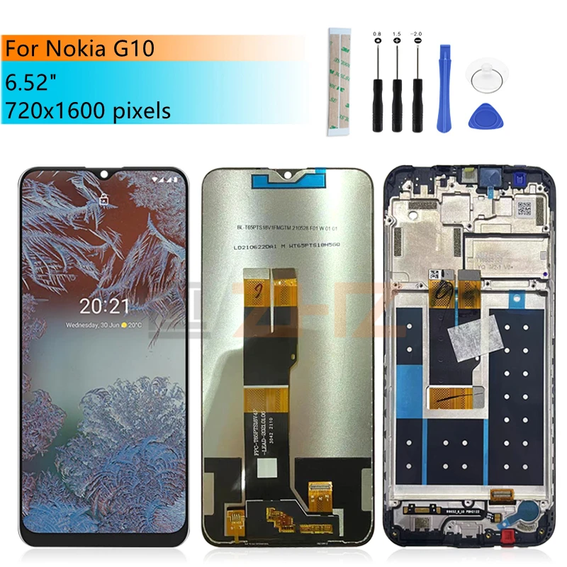 

Экран для Nokia G10, ЖК-дисплей с сенсорным экраном и дигитайзером в сборе, TA-1338, TA-1334, сменный ЖК-экран, запасные части, 6,52 дюйма