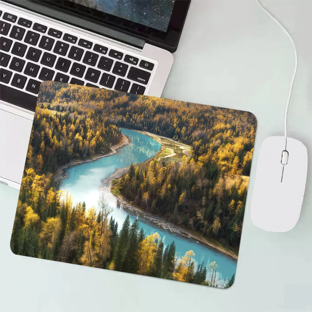 

Forest Landscape Small Gaming Mouse Pad PC Gamer Keyboard Mousepad Computer Office Mouse Mat XXL Silicone Laptop Carpet Desk Mat