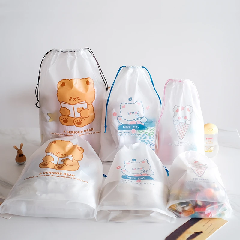 

10 шт., водонепроницаемые полиэтиленовые пакеты на шнурке