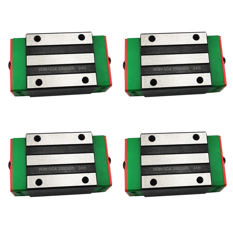 

4Pcs HGH15CA Linear Guide Rail Slider, HGR Linear Guide CNC Diy Parts For Linear Guide