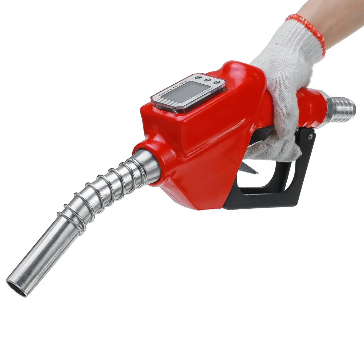 Aluminum Alloy Fuel Gasoline Petrol Oil Delivery Gun Nozzle Dispenser Digital Flow Meter LCD Diaplay 3Gears Refuel Injection Gun