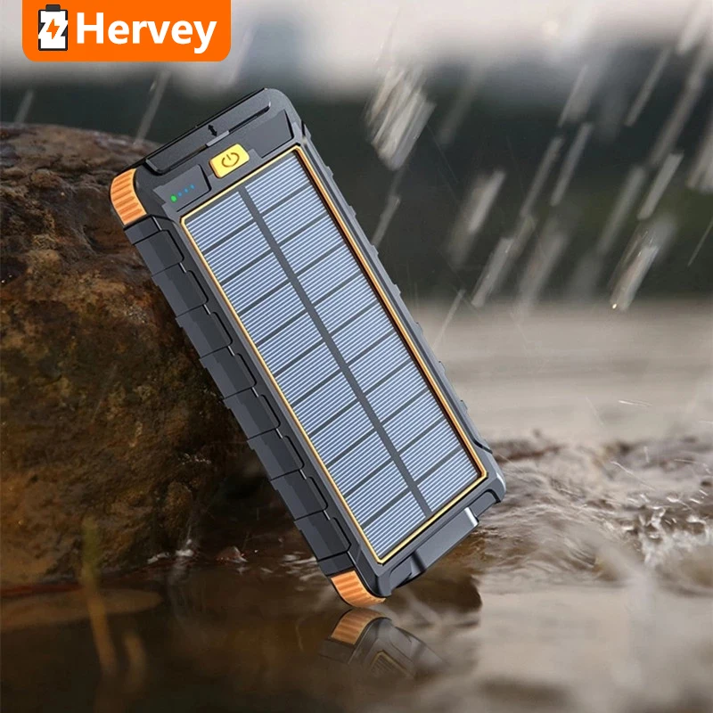 80000mAh Solar Power Bank Водонепроницаемое солнечное зарядное устройство USB-порт Внешнее