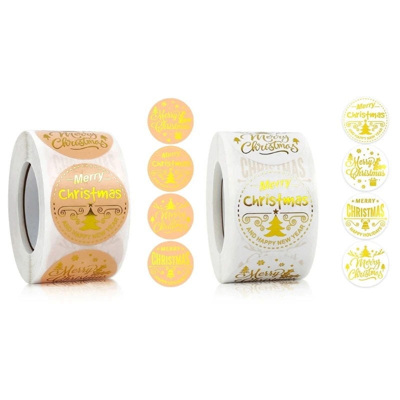 

Рождественская бронзовая наклейка, 500 шт./рулон, герметичные конфеты, торт, кекс, десерт 124E