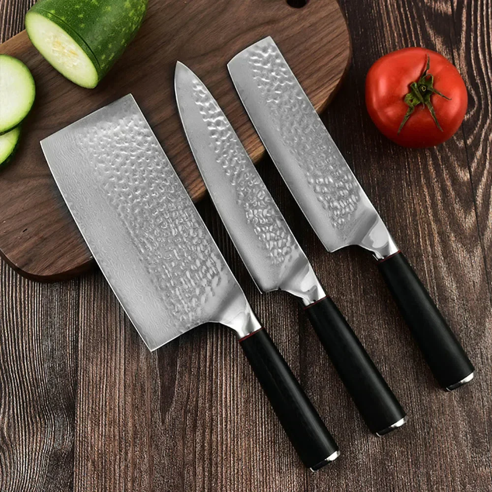 Универсальный кухонный нож VG10 ножи шеф-повара из дамасской стали мясника тесак