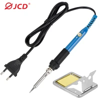 jcd 110v 220v 60w electric soldering iron 908 adjustable temperature welding solder iron tool with soldering iron stand cleaner