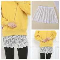 women floral lace shirt extender adjustable hoodies layered inner hem mini skirt fashion false hem crotch curtain 2022 spring