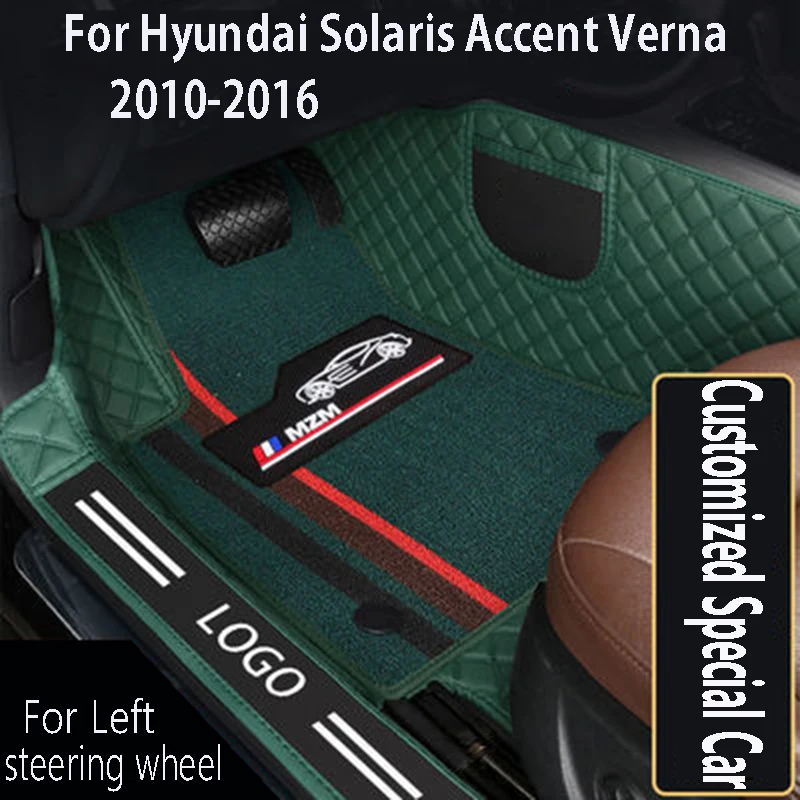 

Custom Car Floor Mats For Hyundai Solaris Accent Verna 2010 2012 2013 2014 2015 2016 Auto Interior Carpets Covers Accessories