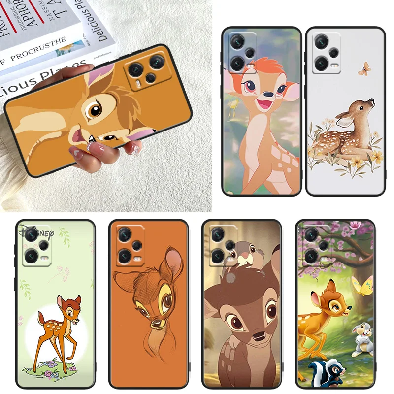

Cute bambi Phone Case For Xiaomi Redmi Note 11E 11T 11S 10T 10S 9S 9T 8T 7 Pro Plus Lite Max Black Cover