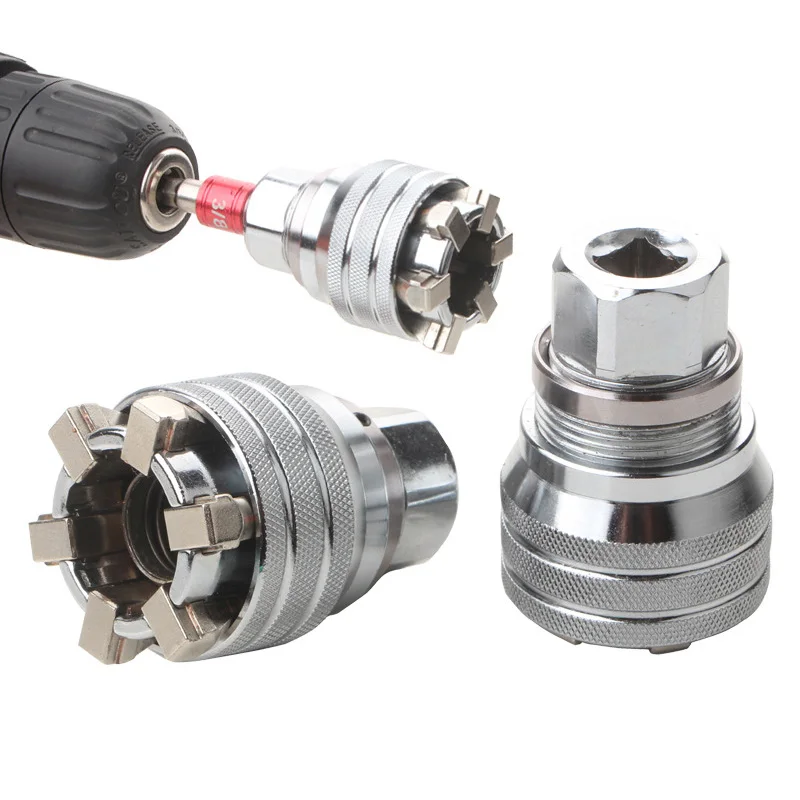 

Universal Sleeve 3/8-3/4 Inch 10-19 MM Adjustable Hex Universal Socket Torque Ratchet Wrench Head Spanner Sleeve Repair Tool