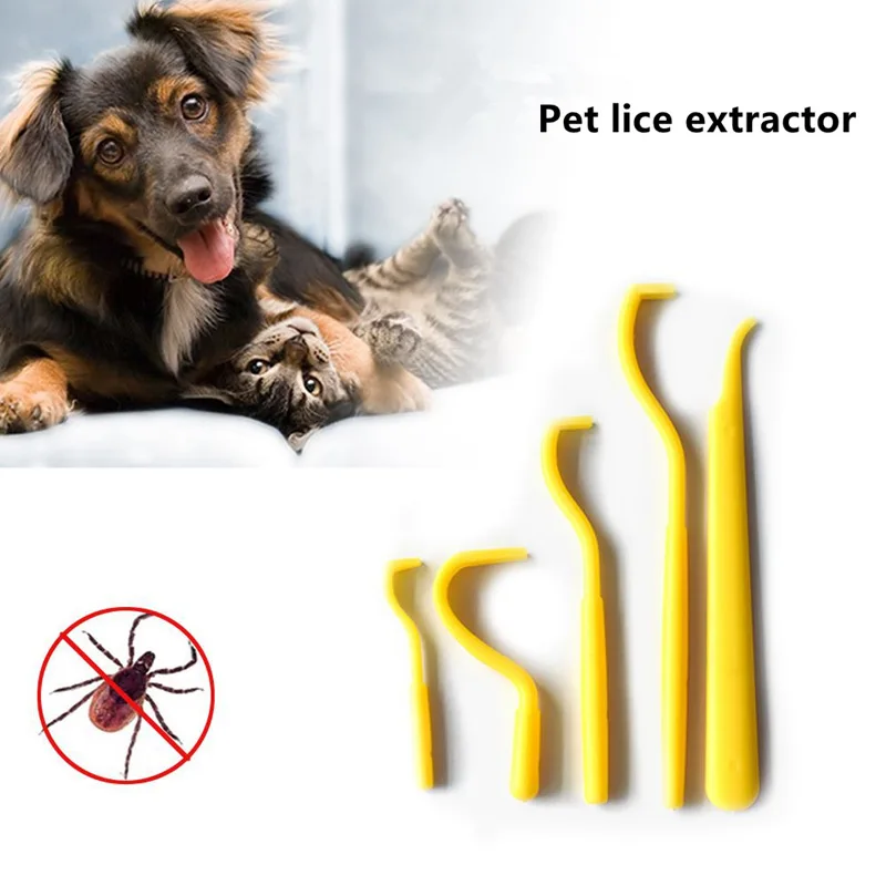 

5PCS Pet Lice Clip Tool Plastic Scratching Hook Pet Cat Dog Grooming Supplies Tick Removal Pet Flea Cleaning Tool