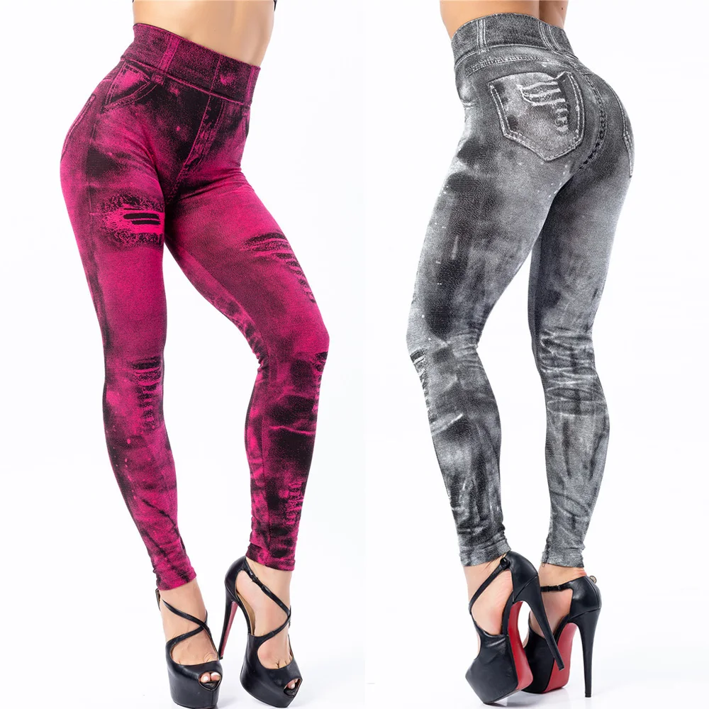 

Летние тонкие сексуальные брюки, жаккардовые трикотажные джинсы, повседневные бесшовные леггинсы 8 цветов, леггинсы с высокой талией