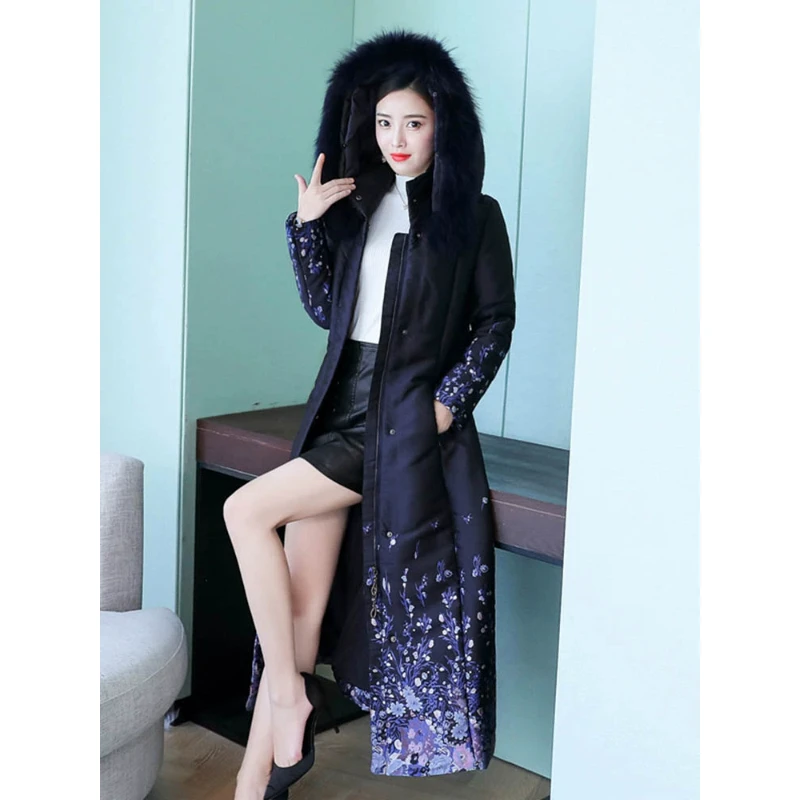 Зимняя мода роскошная верхняя одежда женское хлопковое пальто для пожилых людей