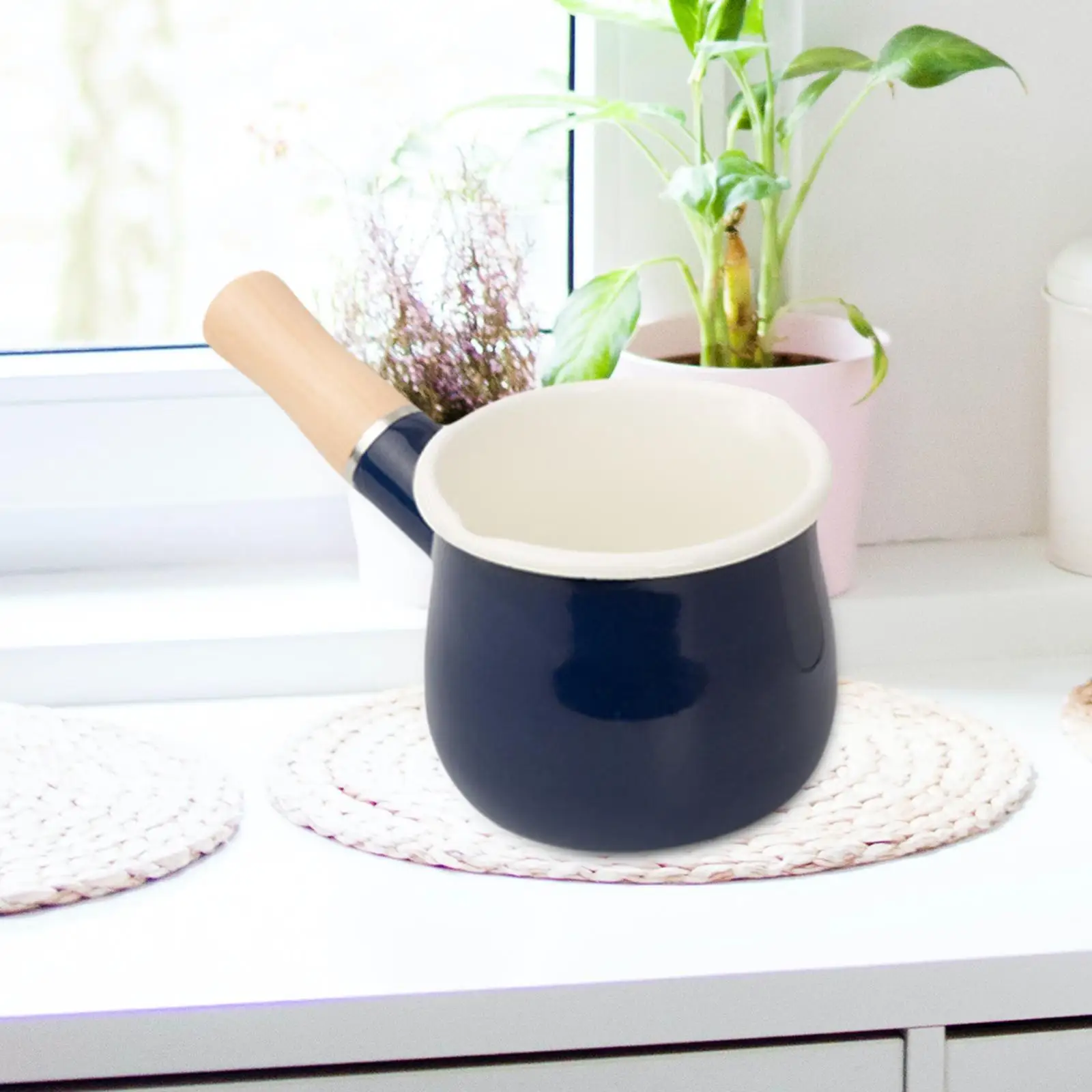 

Эмалированная мини-кастрюля для молока объемом 550 мл, кастрюля для масла, многоцелевая кастрюля для детского питания