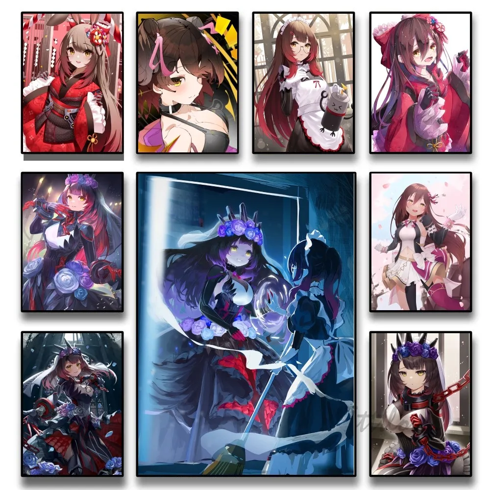 Аниме девушка Hololive Roboco плакаты наклейки декор для игровой комнаты подарки