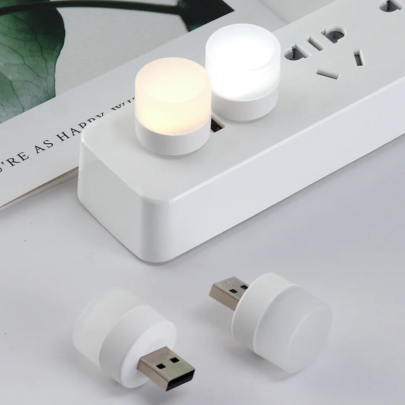 

USB Plug Lamp Computer Mobile Power Charging USB Small Book Lamps Night Light LED Eye Protection Reading Light Small Round Light
