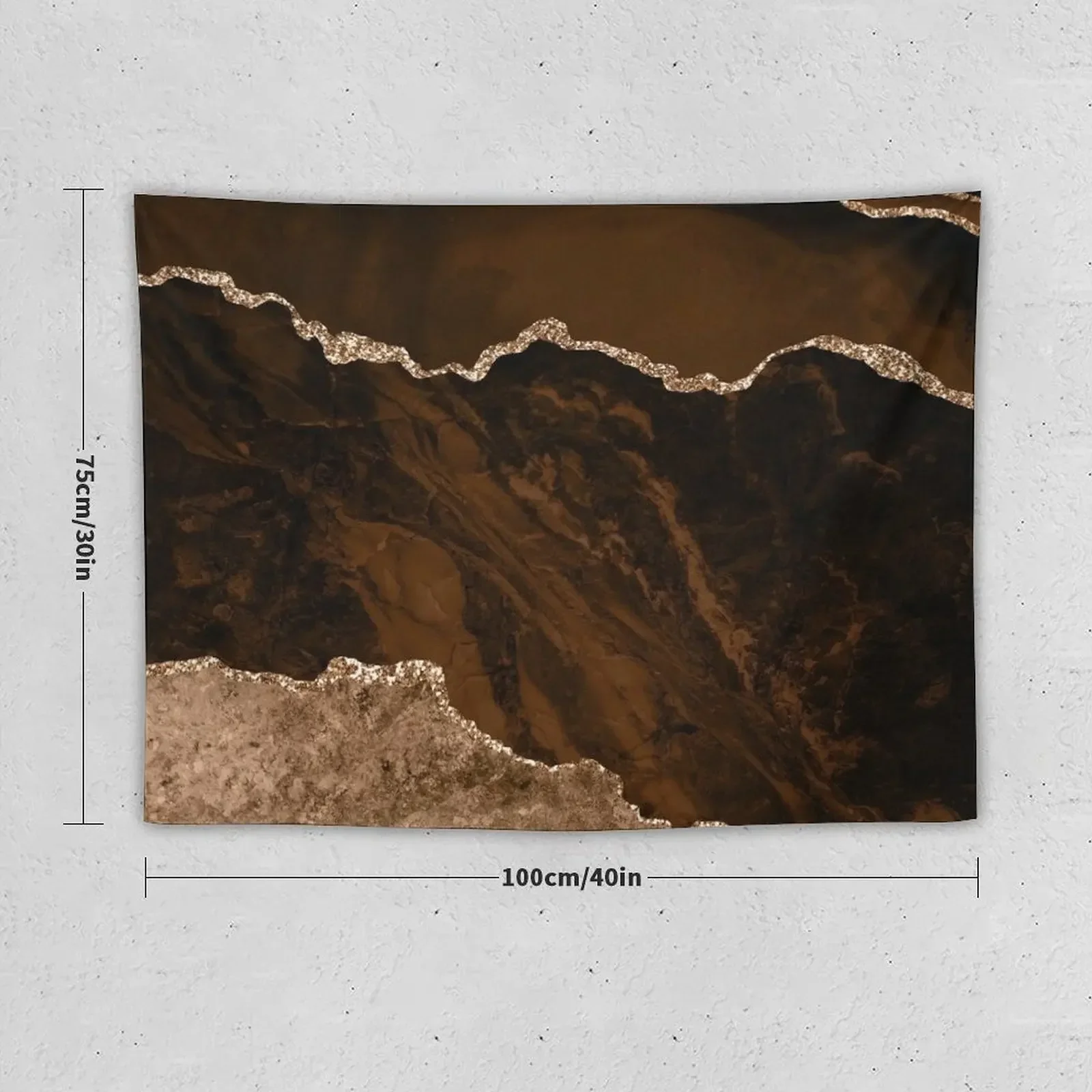 Абстрактный коричневый и золотой современный гобелен с орнаментом украшение для