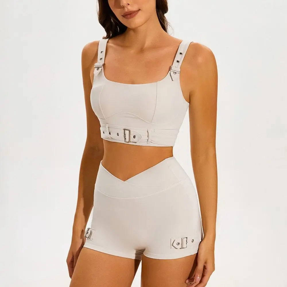 Простой байкерский шикарный стиль женский спортивный бюстгальтер без рукавов