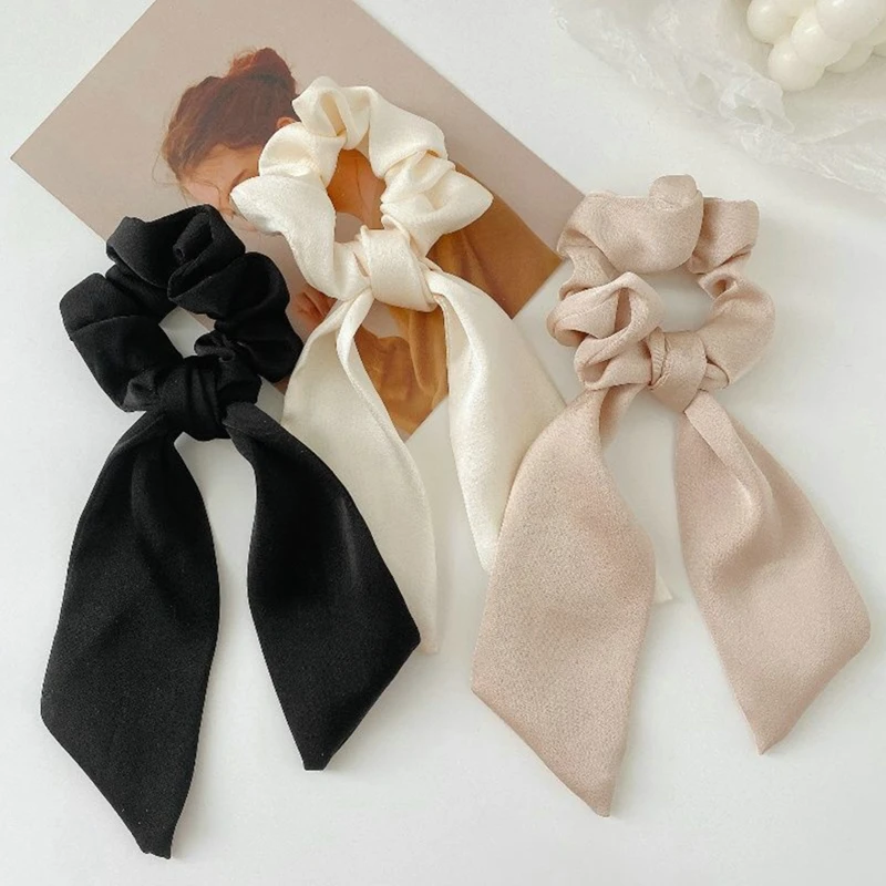 

Elegant Cloth Bowknot Girls Scrunchies Hair Accessories Hair Rope Hair Ties Women Long Large Hair Ribbon Scarves