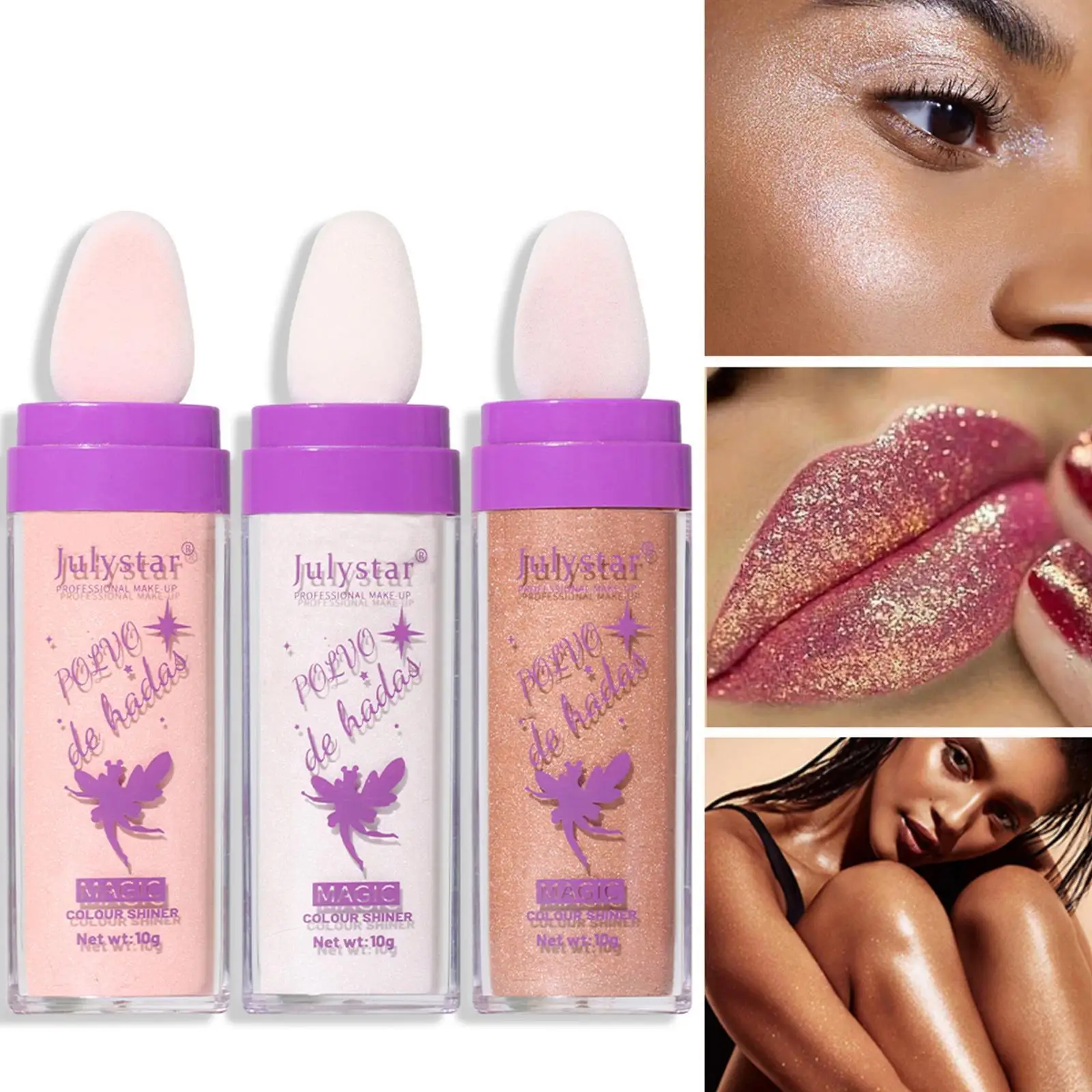 

Highlighter Powder Body Glitter Brighten Face Contour High Light Silver Shimmer White Eyeshadow Bronzer Makeup H8R1