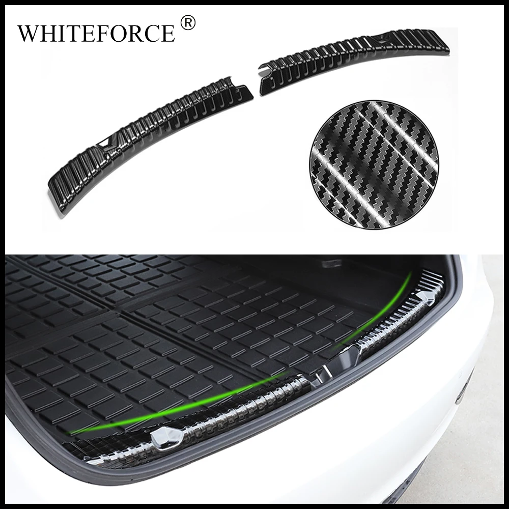 

For Tesla Model 3/Model Y 2017-2022 Foot Plate Car Door Edge Protector Rear Bumper Foot Model Cover Rear Trunk Sill Guard Cover