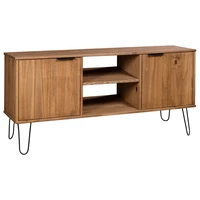 mid century modern tv media console television entertainment stands cabinet table light wood solid pine wood