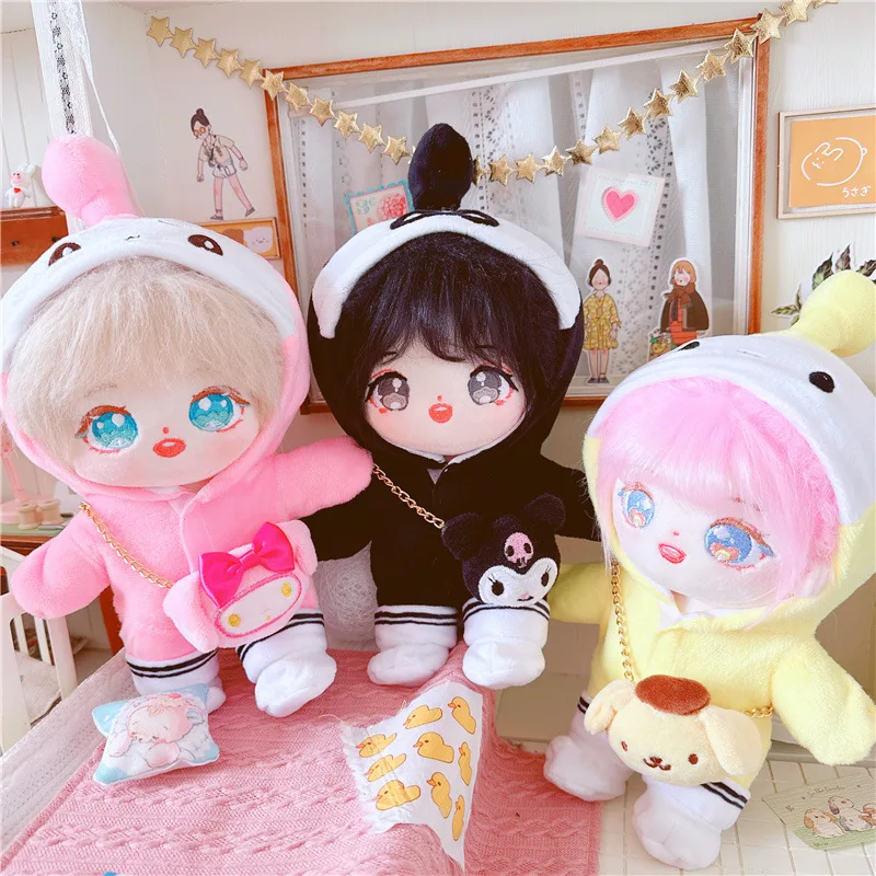 

Cotton doll 20cm baby clothes pink and yellow egg baby onesie doll clothes doll accessories