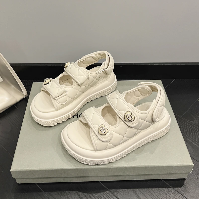 Designer Platform Sandals Woman Summer 2023 Fashion High Heels Luxury Pumps Shoes Flats Chunky Elegant Party Roman Sandals Girls