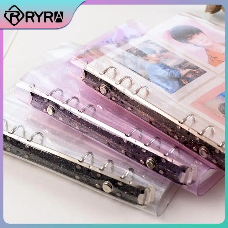 

Loose-leaf Ring Design Photocards Holder Glitter Transparent Wide Edition Instax Mini Film Collect Book Durable And Waterproof