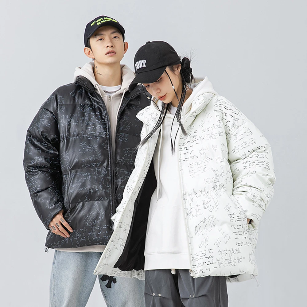 Covrlge Hot Sale Winter Men's Coat Windproof Bread Cotton Parkas Simple Stand Collar Couple's Casual Loose Men Clothes MWM167