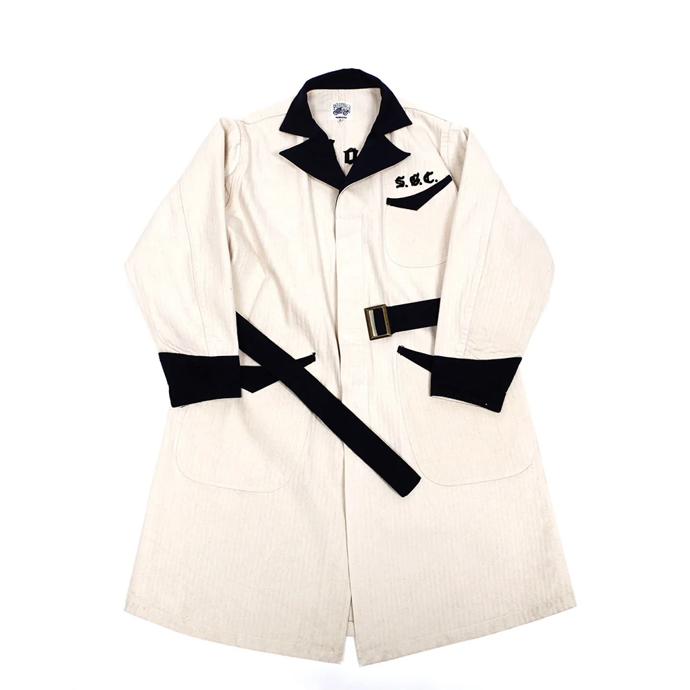 

Men's Trench Coat 1930's Classic Mid-length Loose Embroidery Jacket Spring Autumn Outwear Vintage Menswear