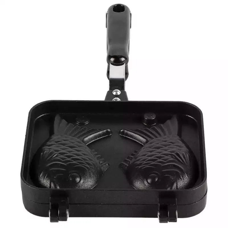 

Вафельница для торта, сковорода с двусторонней формой в форме рыбы, форма из нержавеющей стали, устройство для завтрака, кухонная вафельниц...