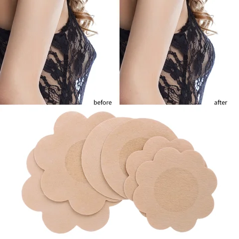 50Pcs Women Nipple Pasties Piece Breast Petals Cloth Nipple Cover Teat Hide Invisible Bra Padding Chest Sticker Patch Covers